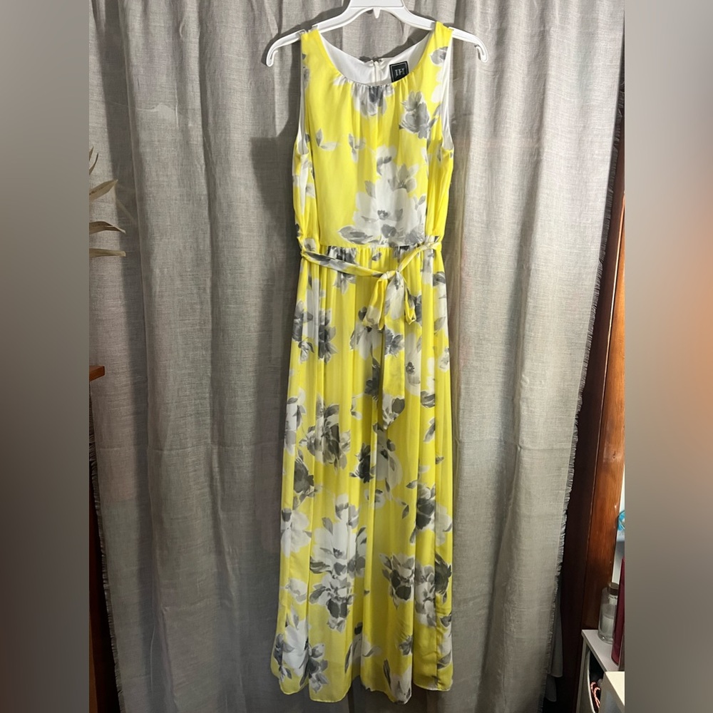 Yellow and gray floral Easter dress